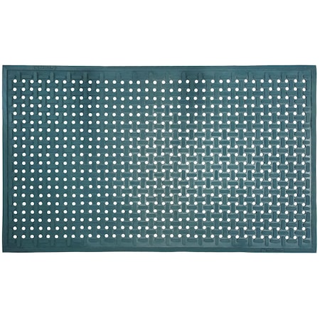 Rhino Mats Multi-Use Drainage Mat, Rubber, Drainage Holes, 3 ft W x 5 ft L, Green MM-3660G